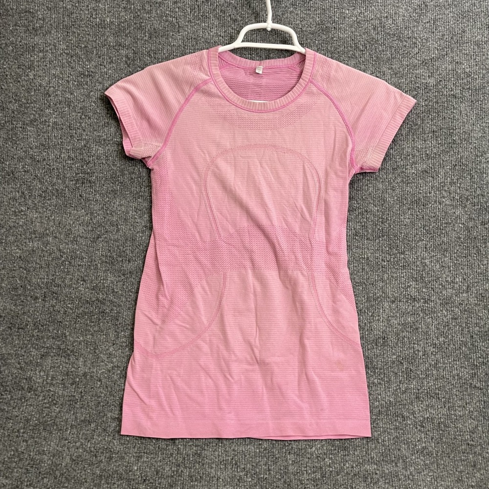 Lululemon Swiftly Tech 2.0 Crew Shirt Womens Sz 6 Pink Heathered Short Sleeve